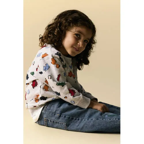 NAME IT MINI sweater met print - grijs, foto 4