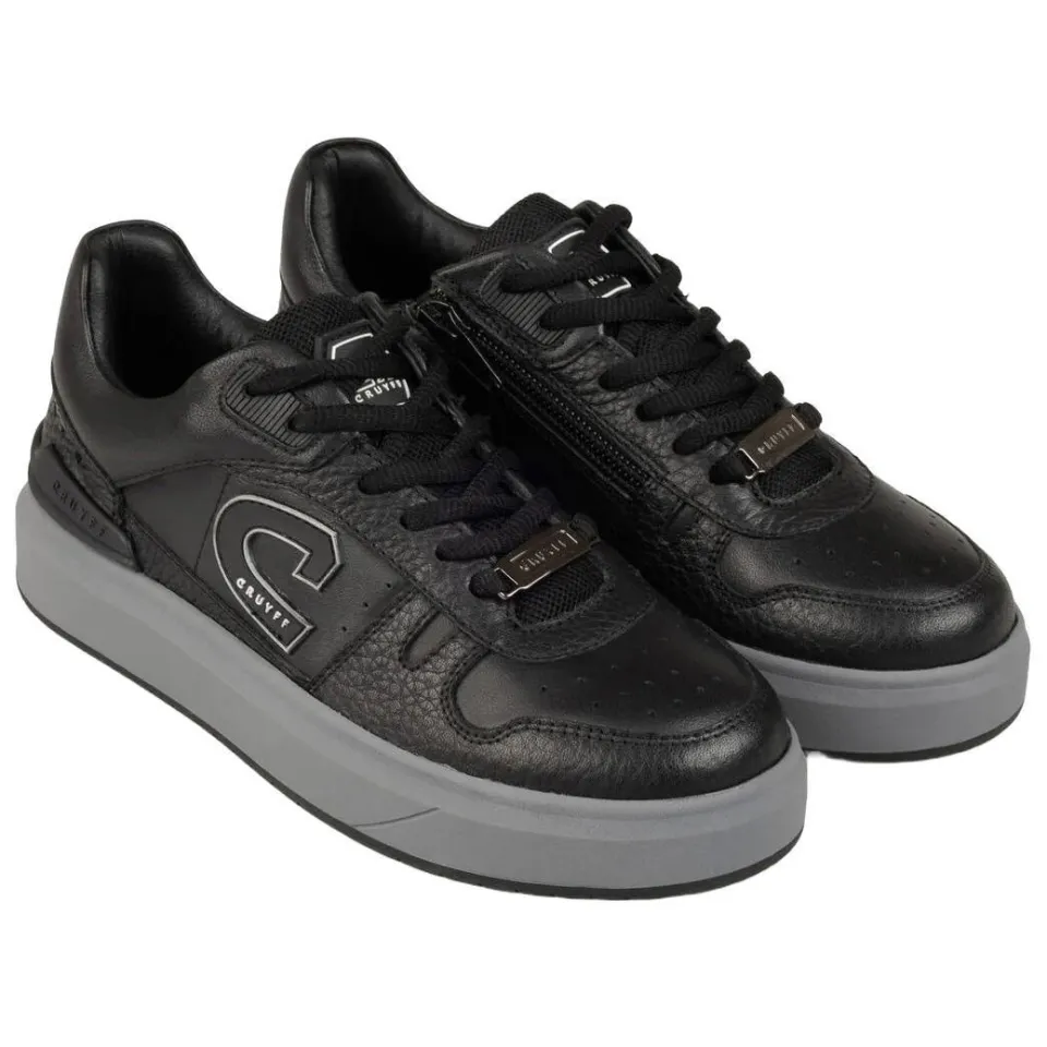 Cruyff leren sneakers - zwart/grijs, foto 5