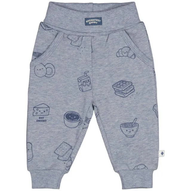 Feetje Breakfast Buddy babybroek grijs Blauw/donkerblauw