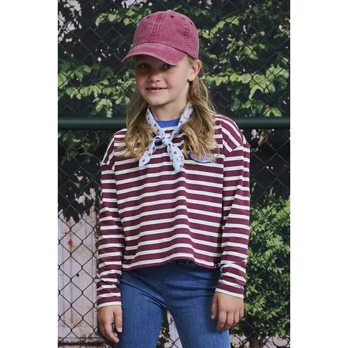 Z8 Florien longsleeve donkerrood donkerrood/lichtblauw, foto 4