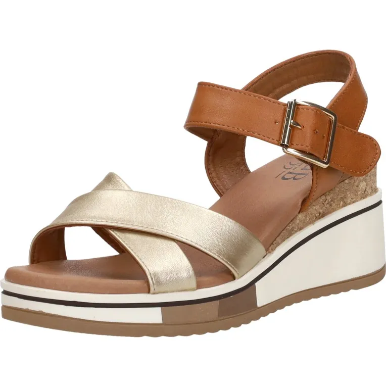 Sub55 sandalen hak cognac, foto 3