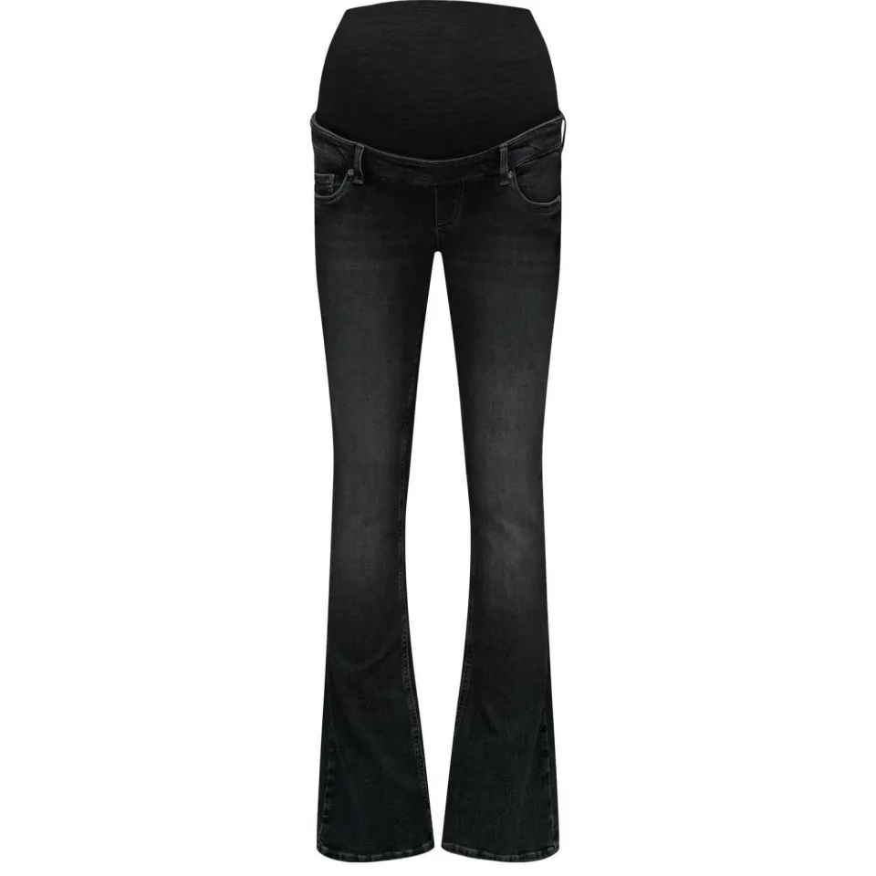 Only MATERNITY high waist zwangerschaps flared jeans black denim, foto 2