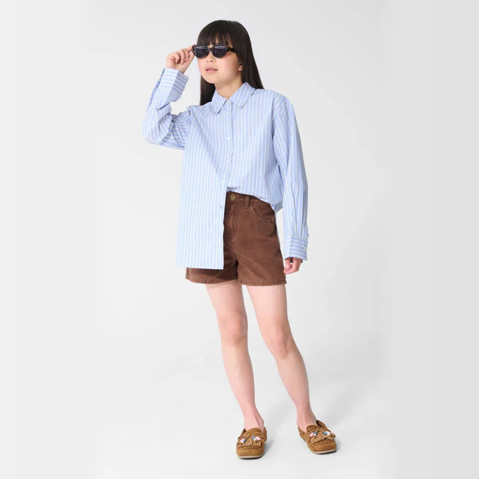 Shoeby gestreepte blouse lichtblauw, foto 6