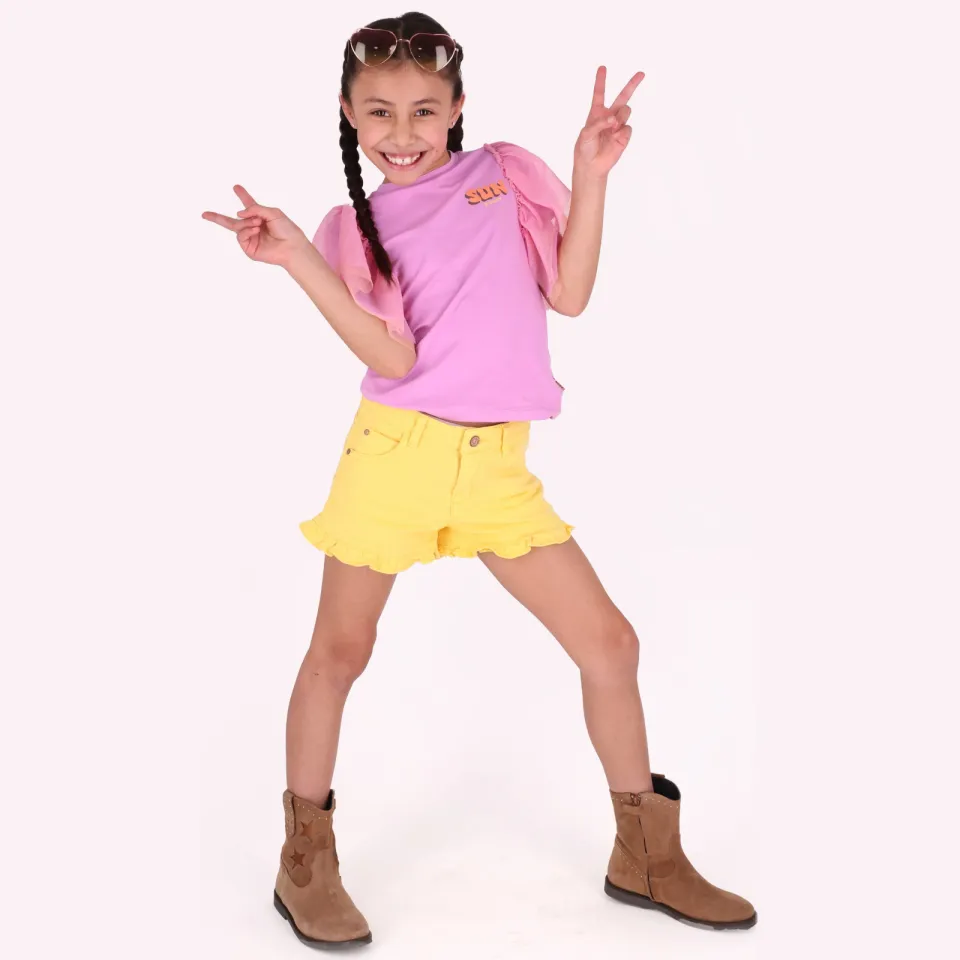 B.Nosy Portia denim short geel