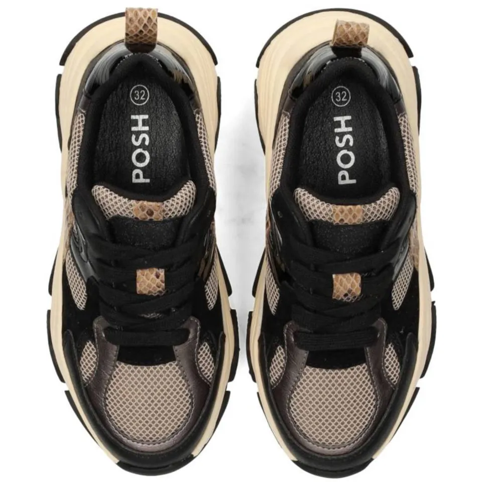 POSH by Poelman Gigi chunky sneakers zwart/beige, foto 2