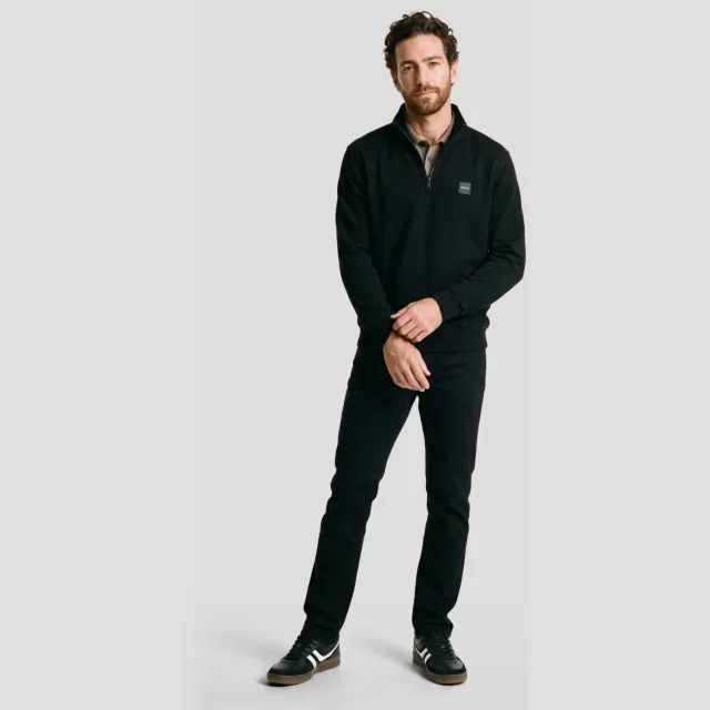 Boss Regular fit sweatshirt van puur katoen, model 'ZETRUST' Zwart