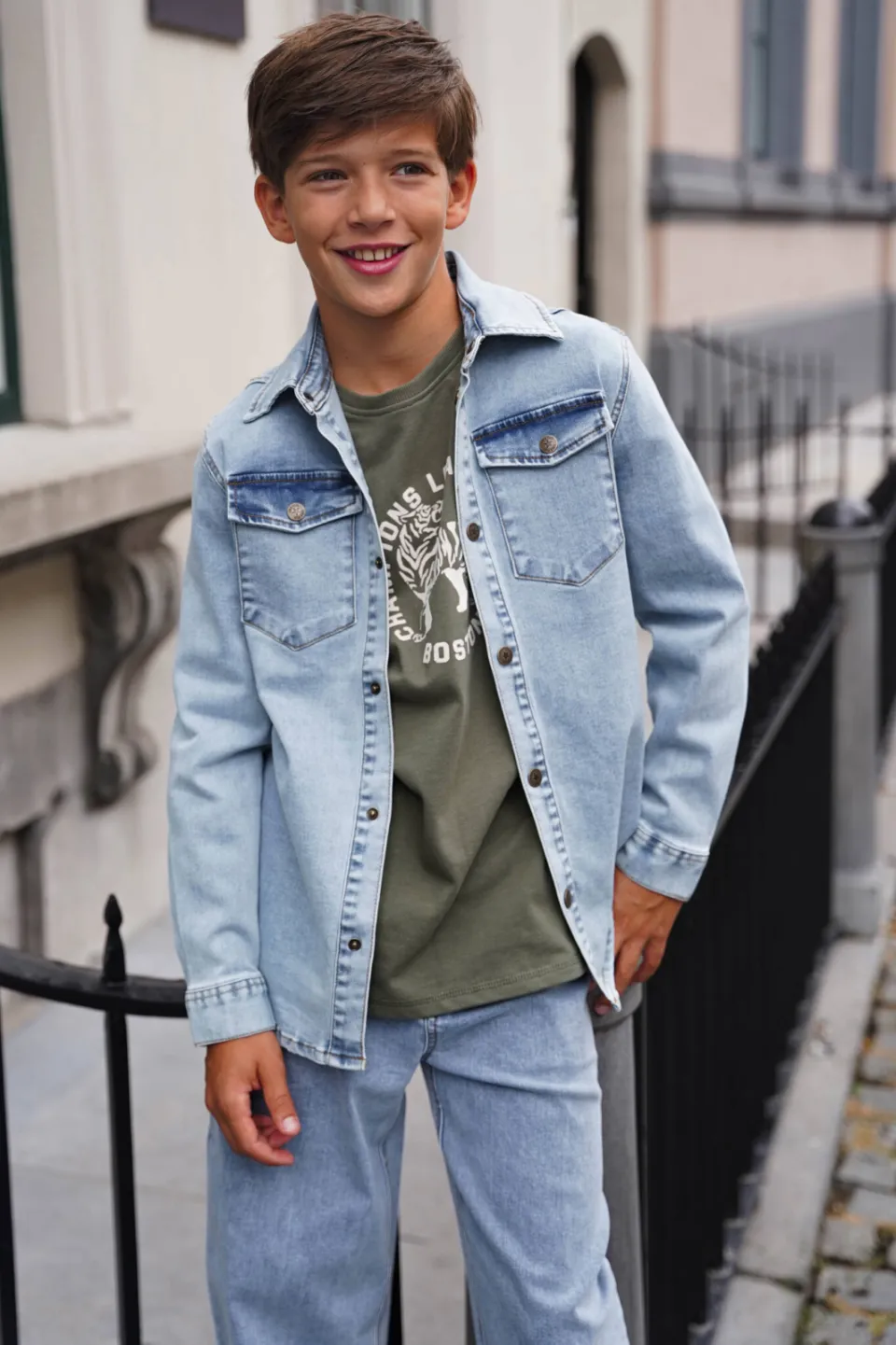 Like Flo junior denim casual overhemd - lichtblauw, foto 6