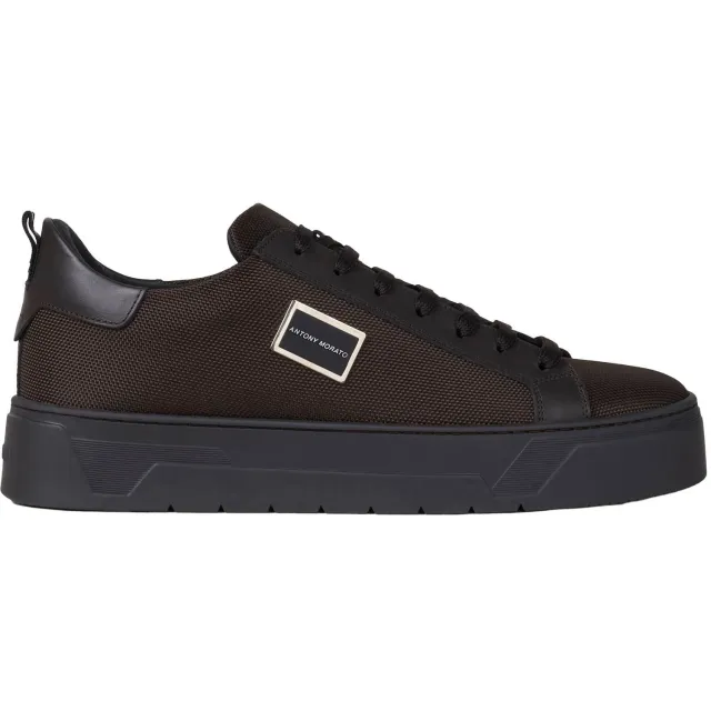Antony Morato Metal Bold sneakers met logo - donkerbruin