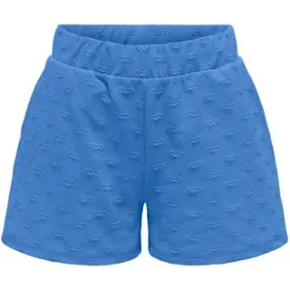Only wide leg short met hartjes blauw