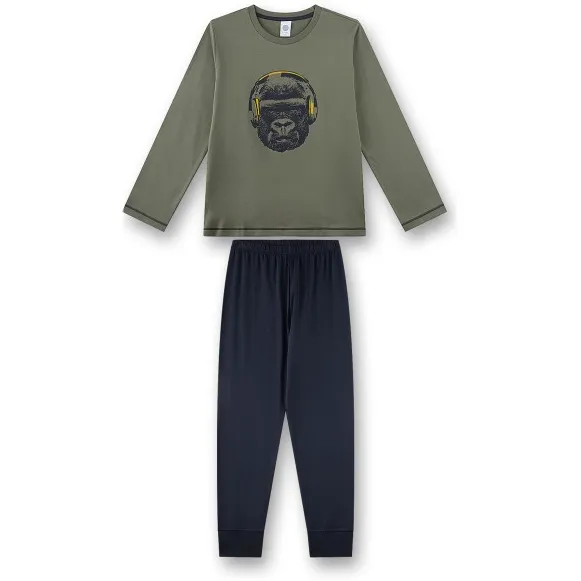 Sanetta Kid's Pyjama 1/1 246228 - Ondergoed, olijfgroen