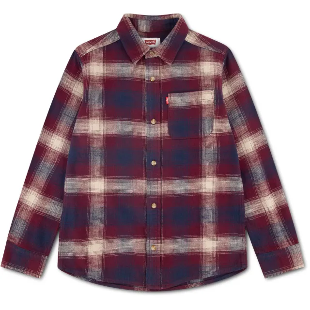 Levi's Kids geruit casual overhemd - donkerrood Donkerrood / donkerblauw