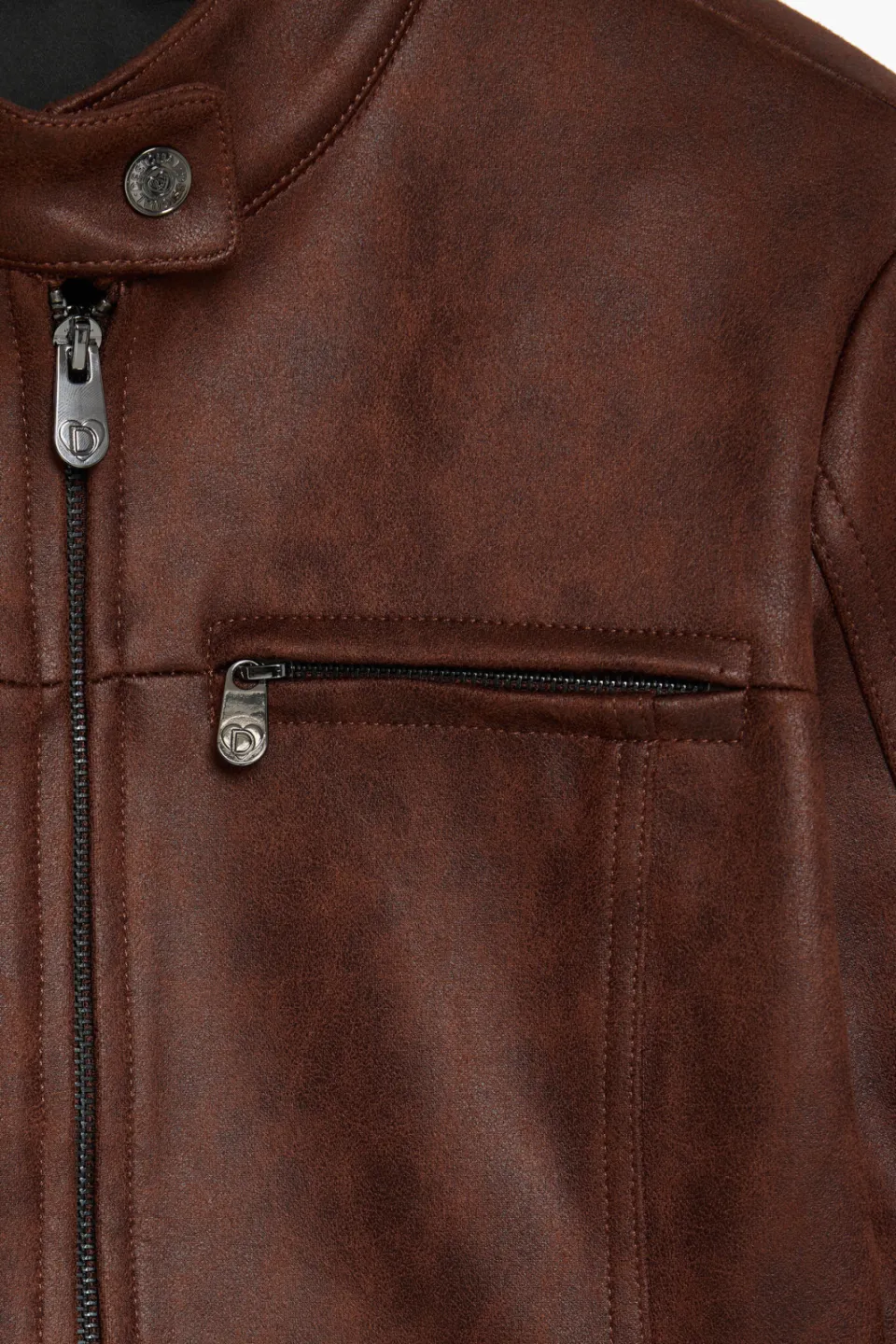 Desigual imitatieleren jas - bruin, foto 6
