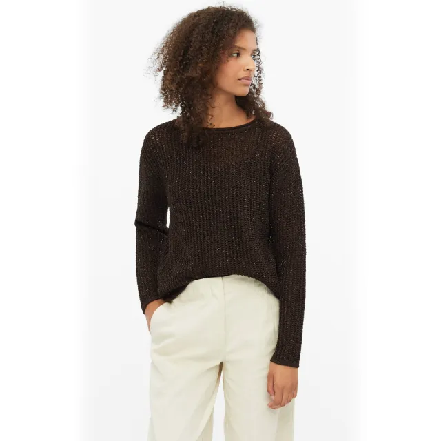 S.Oliver BLACK LABEL trui met wol - donkerbruin