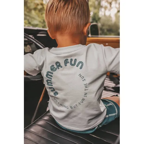 Your Wishes T-shirt met backprint grijsblauw, foto 4