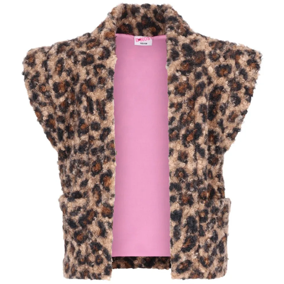 B.Nosy teddy rechtvallend gilet met panterprint - bruin, foto 2