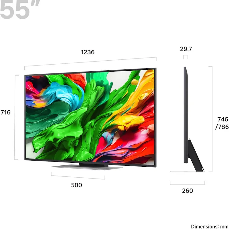 LG 55QNED87B6A MiniLED tv zwart, foto 2