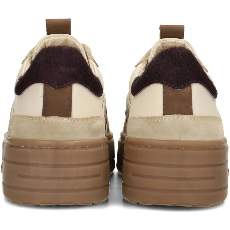 Haboob Aurelie leren sneakers met plateauzool - beige, foto 5