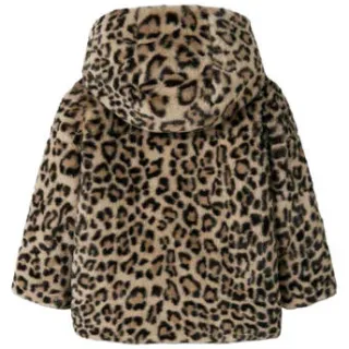 NAME IT MINI faux fur jas panterprint bruin, foto 3