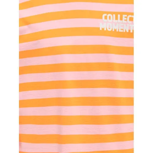 Only gestreepte longsleeve oranje/roze, foto 5