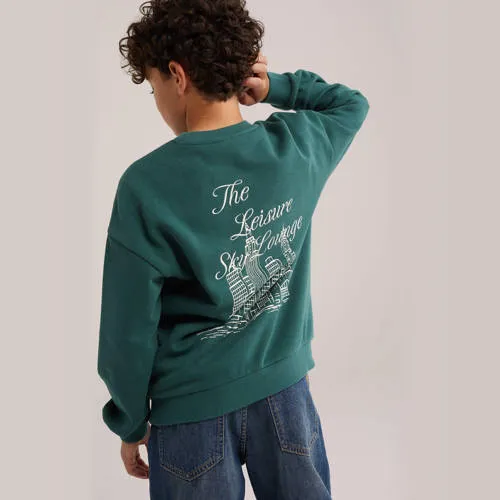 WE Fashion sweater met backprint - donkergroen, foto 5