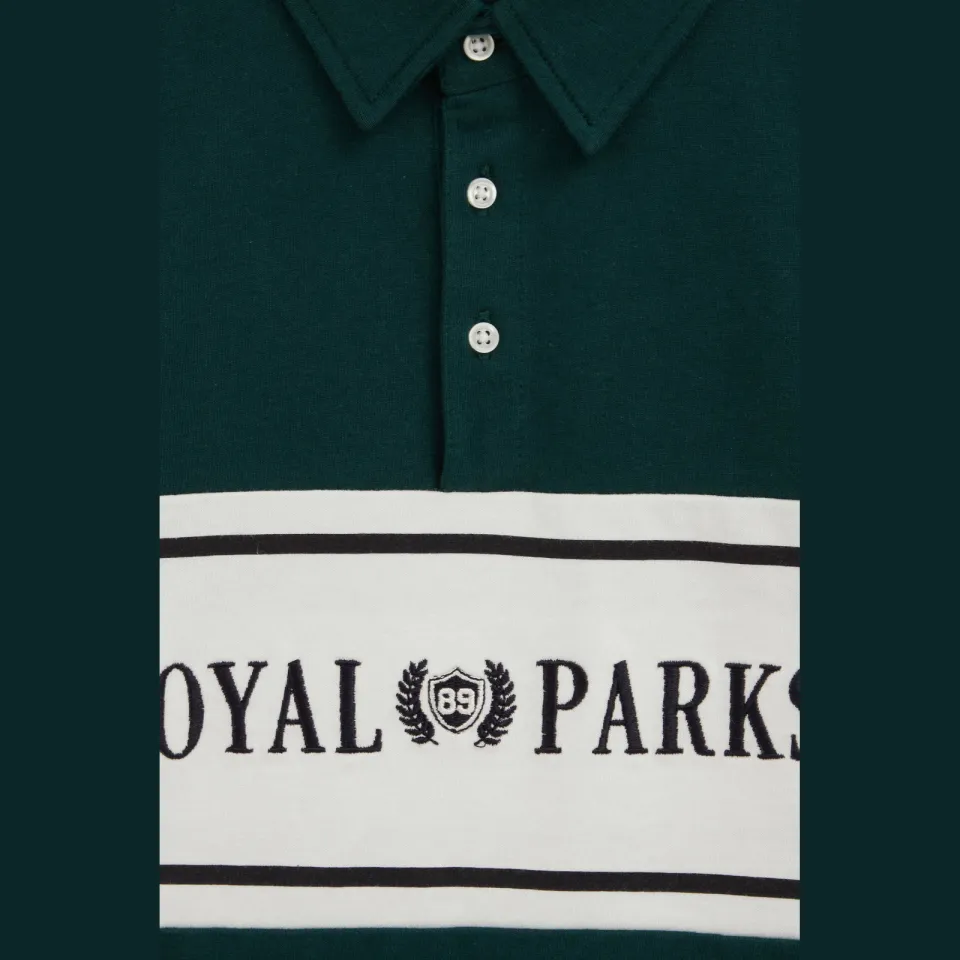 WE Fashion polo longsleeve groen/wit, foto 6