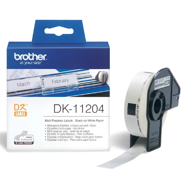 Brother Etiket brother dk-11204 multifunctioneel 17x54mm 1 Rol