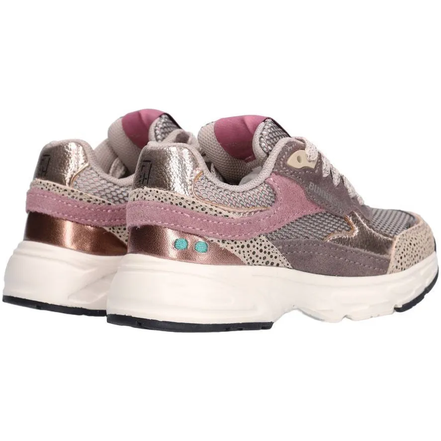 BunniesJR leren sneakers - taupe/roze, foto 4
