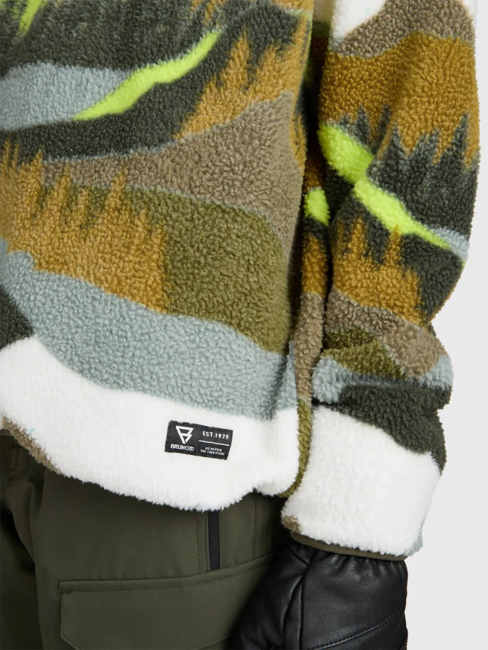 Brunotti fleece outdoor sweater met opstaande kraag - groen, foto 8