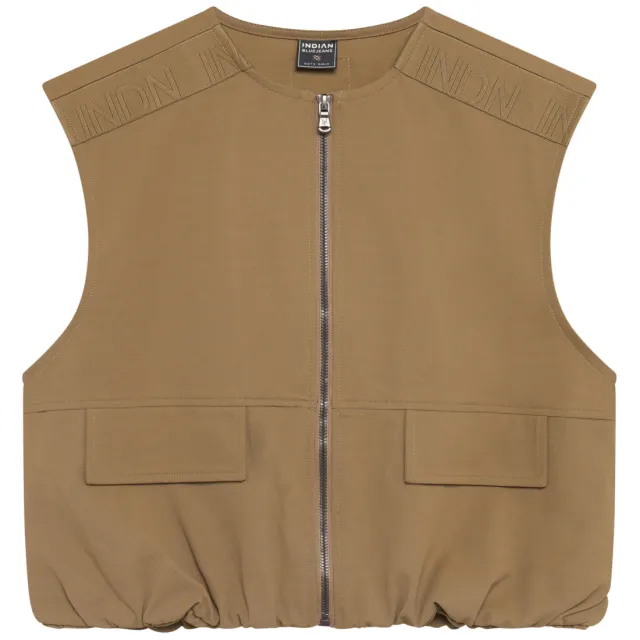 Indian Blue Jeans oversized gilet - bruin, foto 2