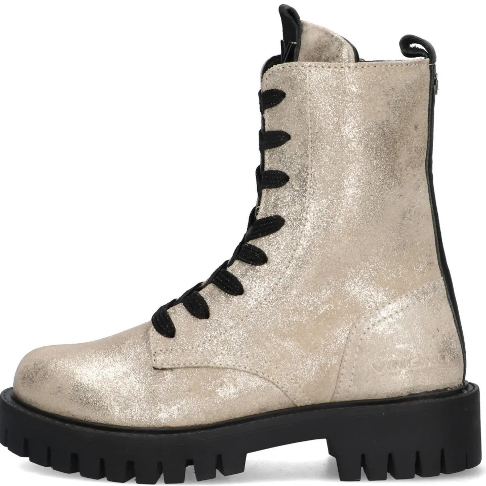 Vingino Muraina Messina suède veterboots met glitters goud, foto 5