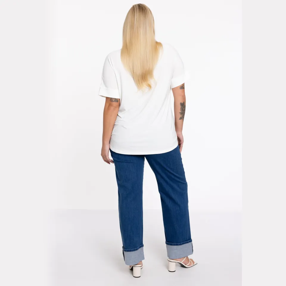 Yoek Jeans lang met omslag | Blauw, foto 3