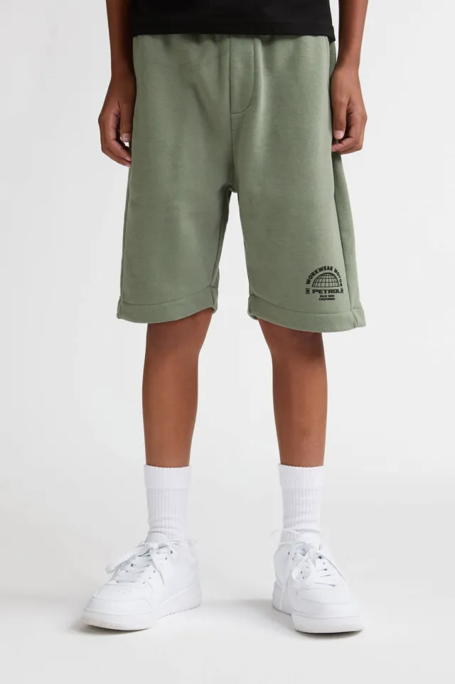 Petrol Industries regular sweatshort saliegroen, foto 3