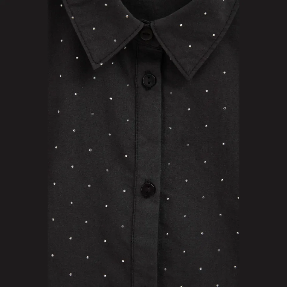 WE Fashion blouse met strass-steentjes zwart, foto 7