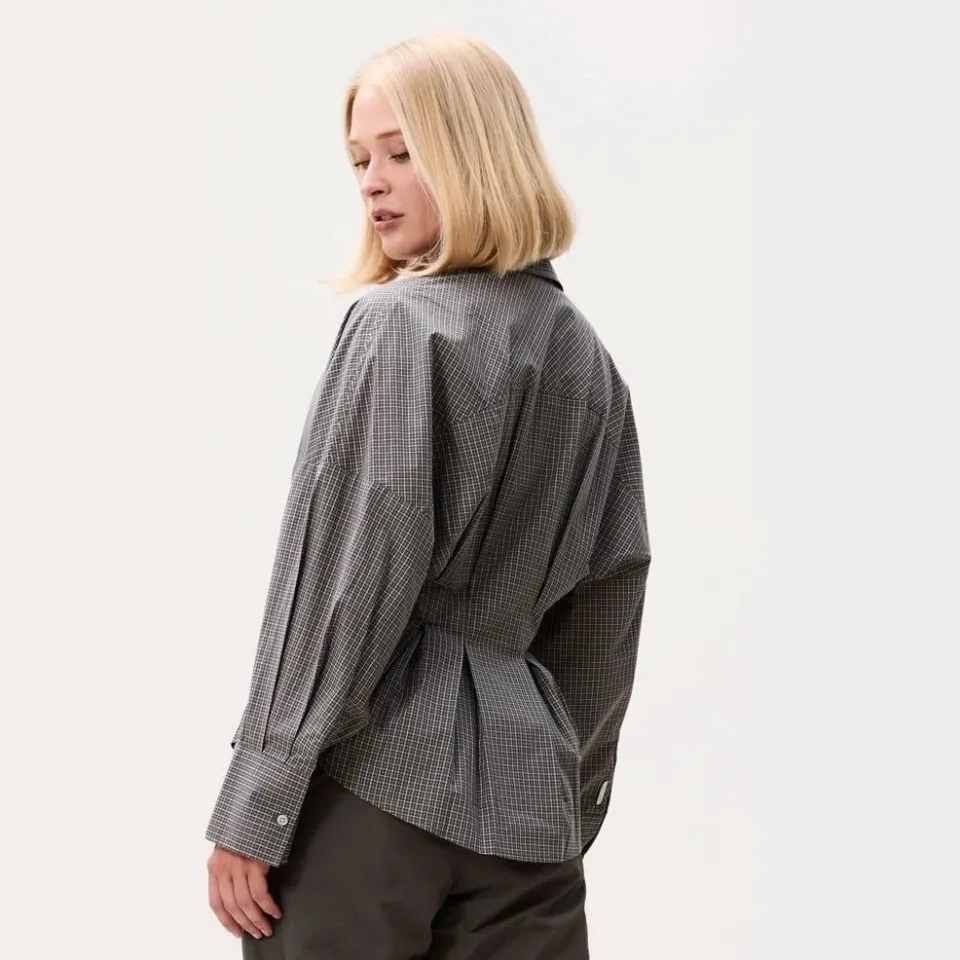 Catwalk Junkie geruite blouse met plooien grijs, foto 4