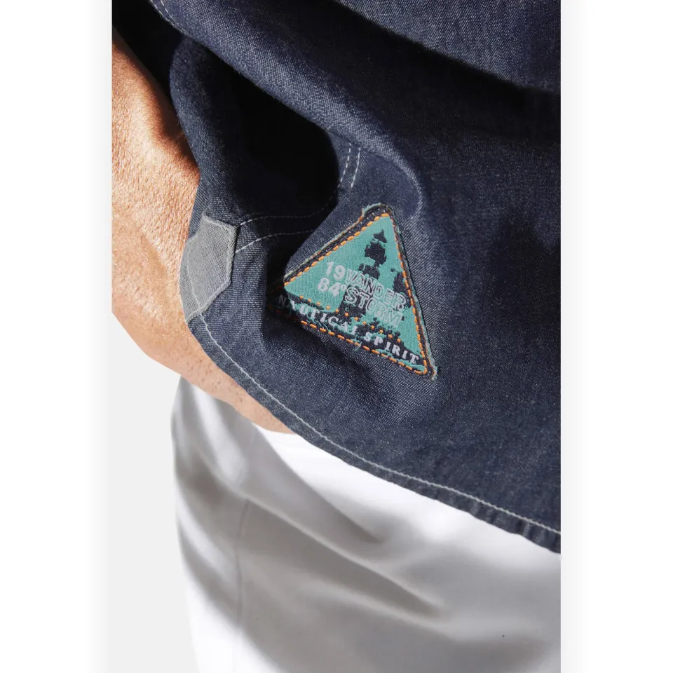 Jan Vanderstorm +FIT Collectie denim loose casual overhemd blauw, foto 5
