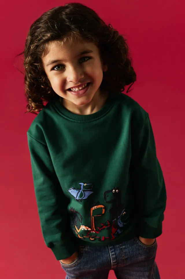 NAME IT MINI sweater met print - groen