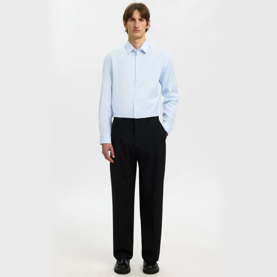 Selected slim fit overhemd SLHETHAN lichtblauw, foto 3