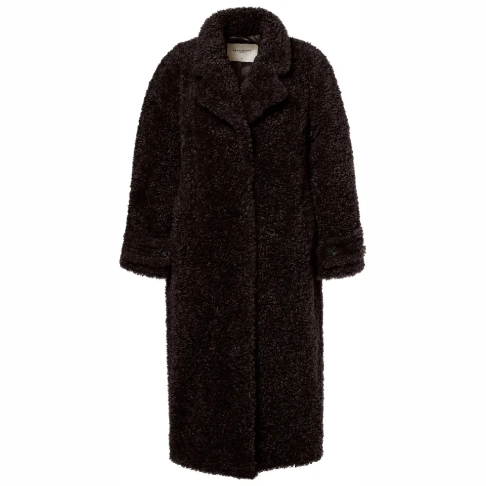 Beaumont winter faux fur jas - donkerbruin, foto 2