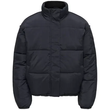 Only quilted winterjas zwart
