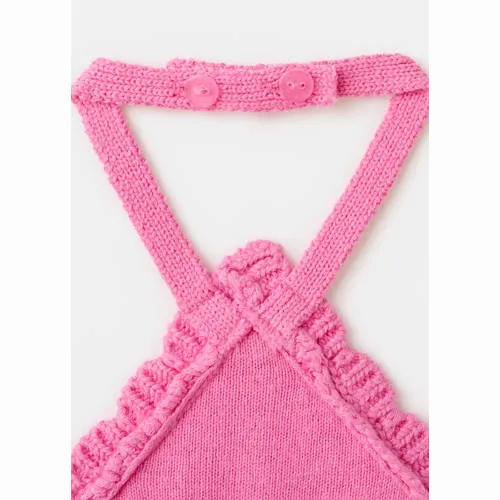 Mango gehaakte haltertop roze, foto 5