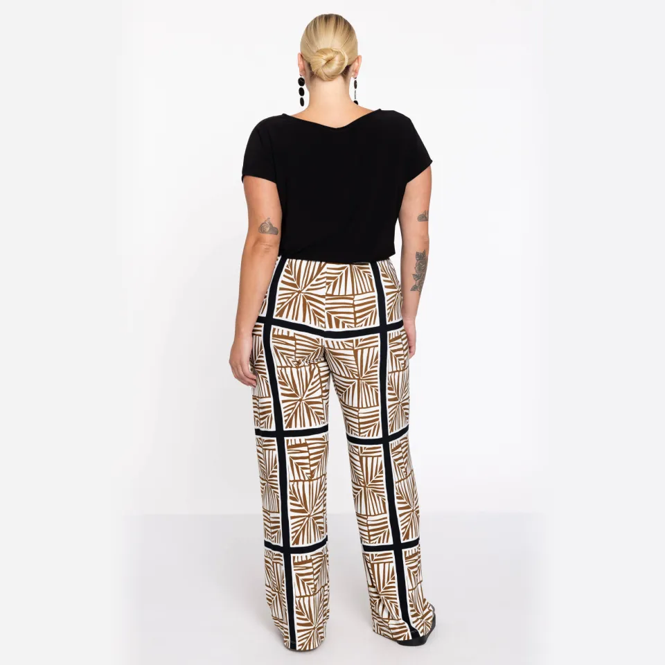Yoek Tiles straight broek beige, foto 3