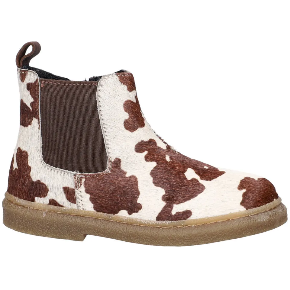 Nelson Kids enkelboots met koeienprint - ecru/bruin, foto 2