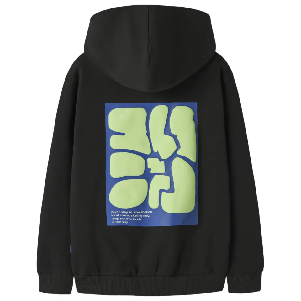 NAME IT KIDS hoodie met backprint - zwart, foto 2