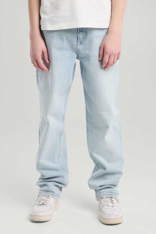 America Today straight leg jeans light blue denim, foto 4