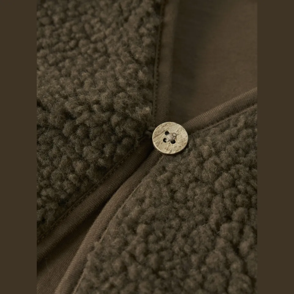 Lil' Atelier MINI rechtvallend teddy gilet - bruin, foto 3