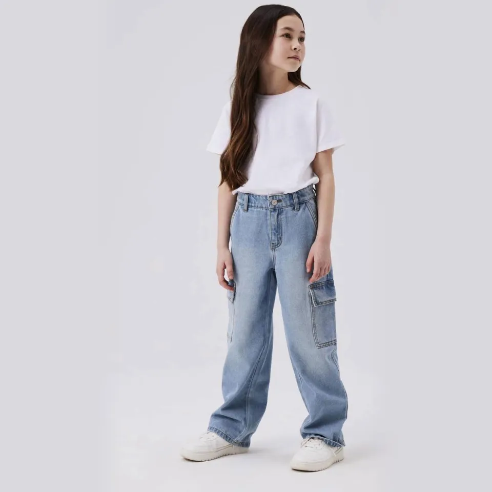 NAME IT KIDS wide leg jeans NKFROSE light blue denim