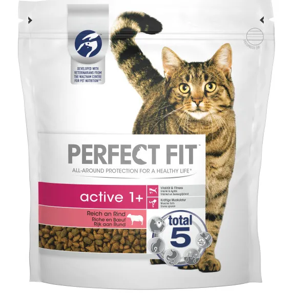 Perfect Fit Active 1+ met rund kattenvoer 1,4 kg