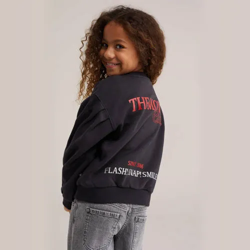 WE Fashion sweater met backprint - zwart/rood, foto 4