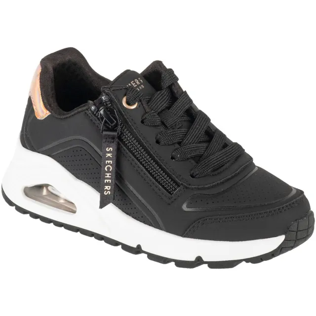 Skechers Uno Gen1 sneakers zwart met rits