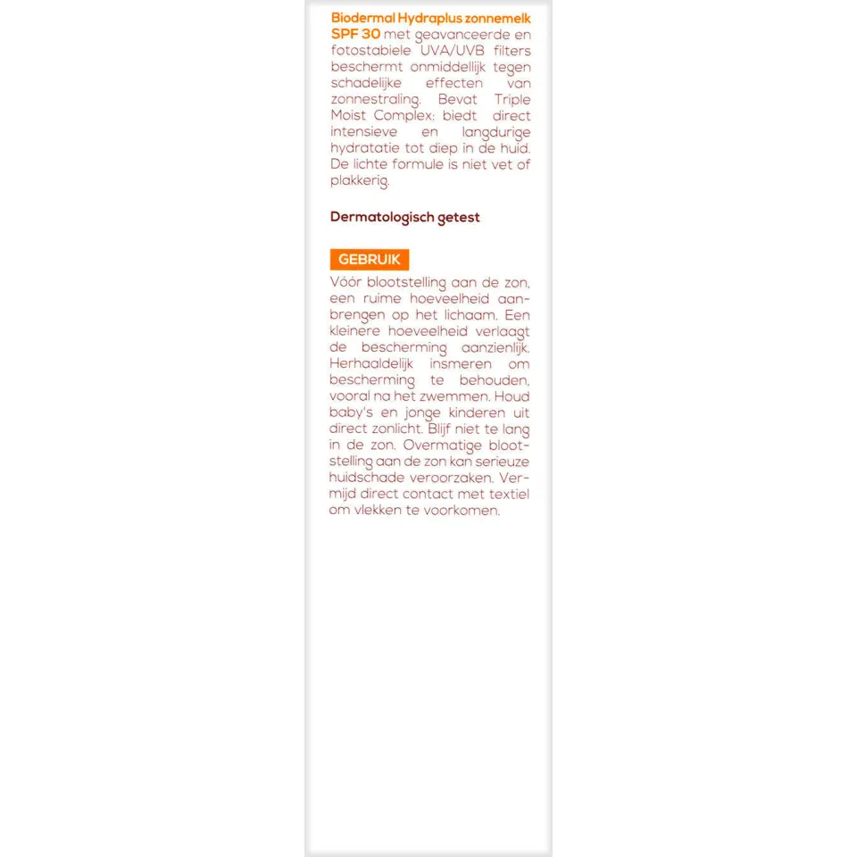 Biodermal Hydraplus zonnemelk SPF30, foto 4